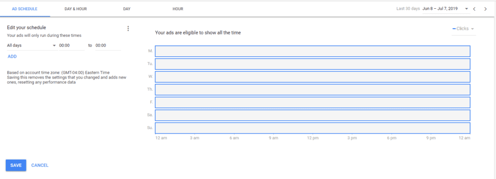 Google Ads Schedule