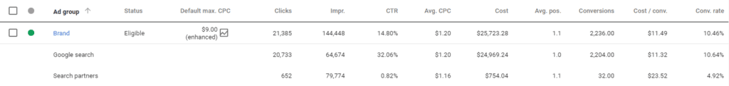 search partner segment