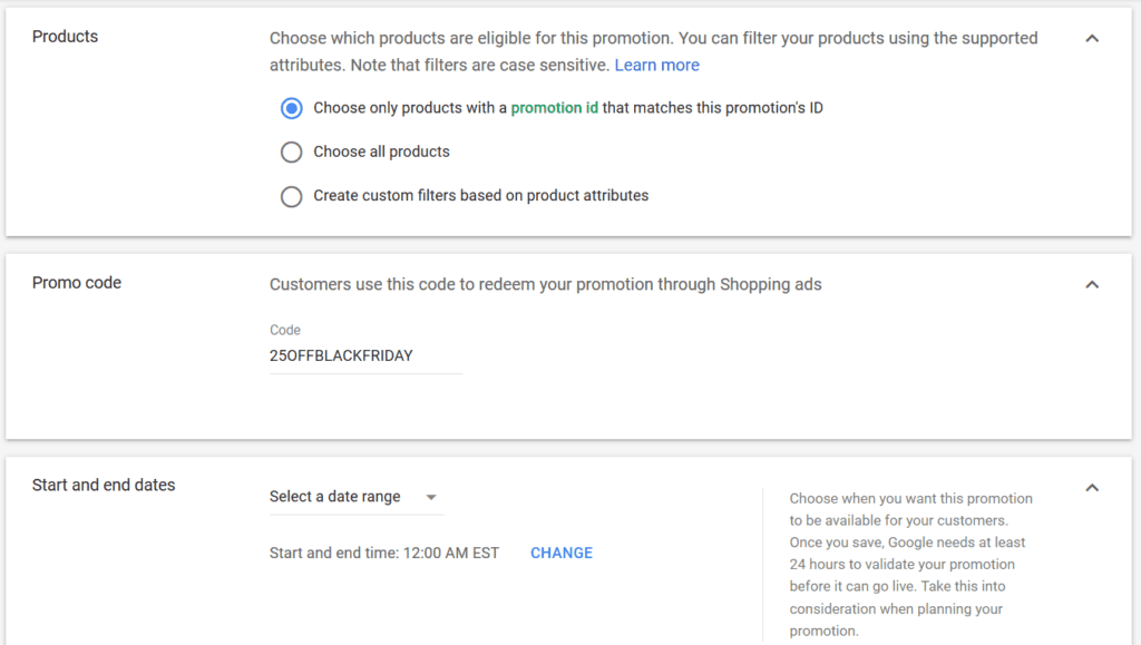 Google Shopping Promotions