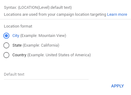 RSA Location Targeting