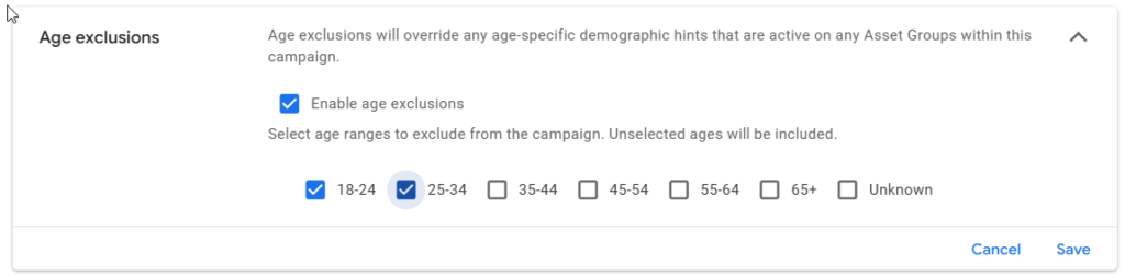 p-max age exclusions