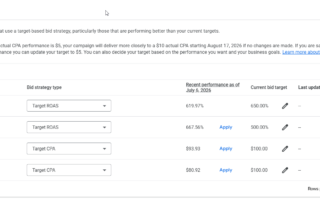 target based bidding